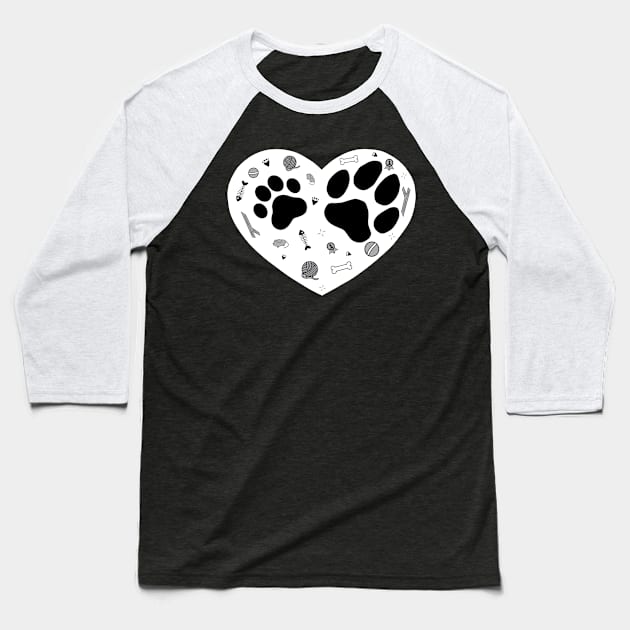 Cat and dog, cat and dog lovers Baseball T-Shirt by Anahis Digital Art